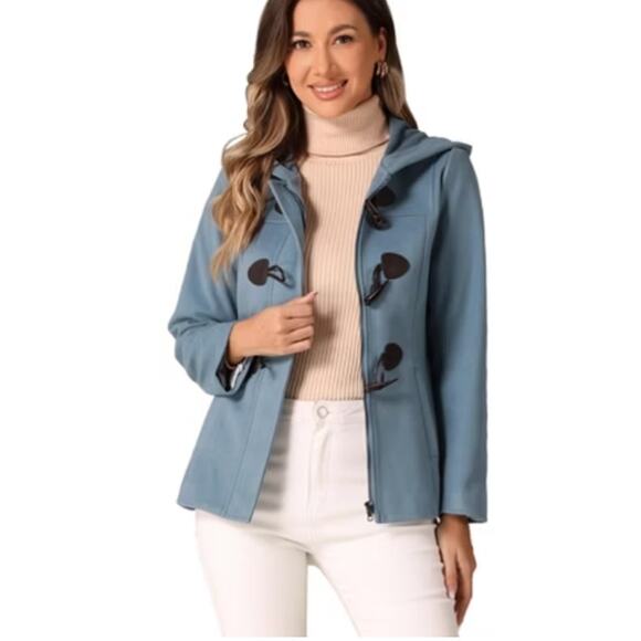 Gap Teal Zip n Toggle Y2K Pea Coat size Medium - Picture 10 of 10